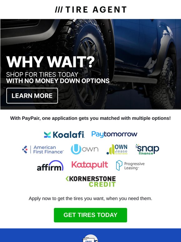 Secure Your Tires Today - Flexible Payments Await!