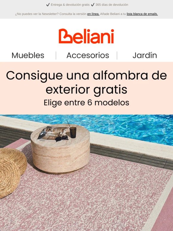 Alfombra de exterior gratis: elige entre 6 modelos