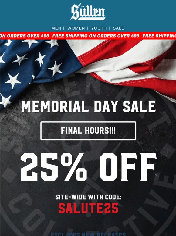 FINAL HOURS! 25% off Memorial Sale 🇺🇸