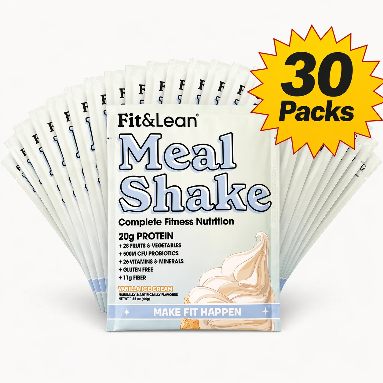 Fit&Lean Meal Shake Complete Nutrition Singles 30 Pack