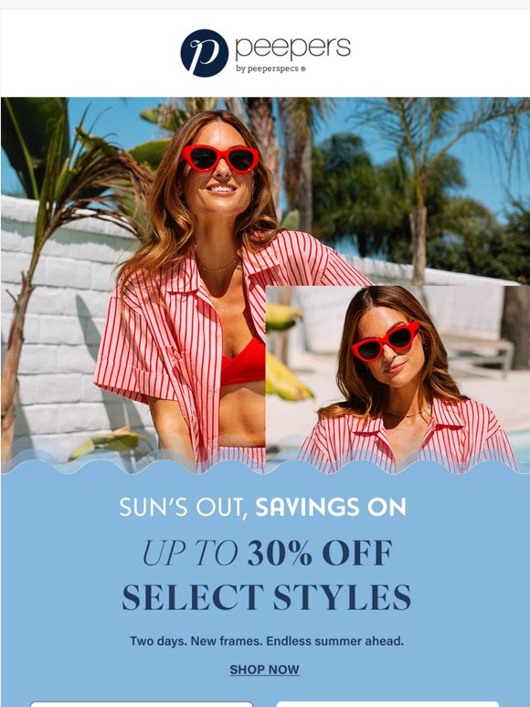 ☀️ Up to 30% off ends tonight
