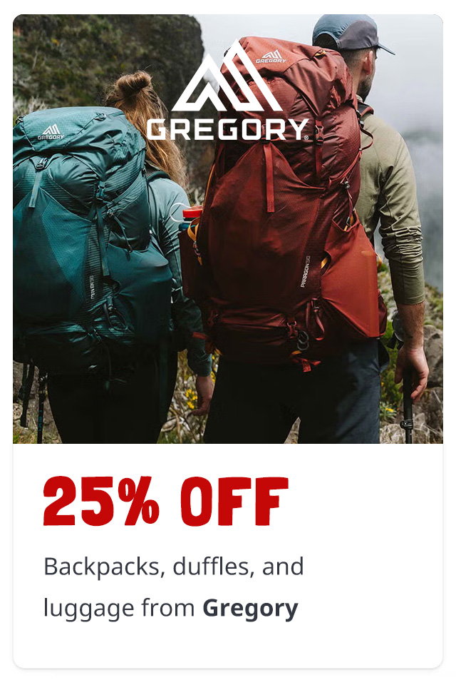 Save 25% on Gregory backpacks