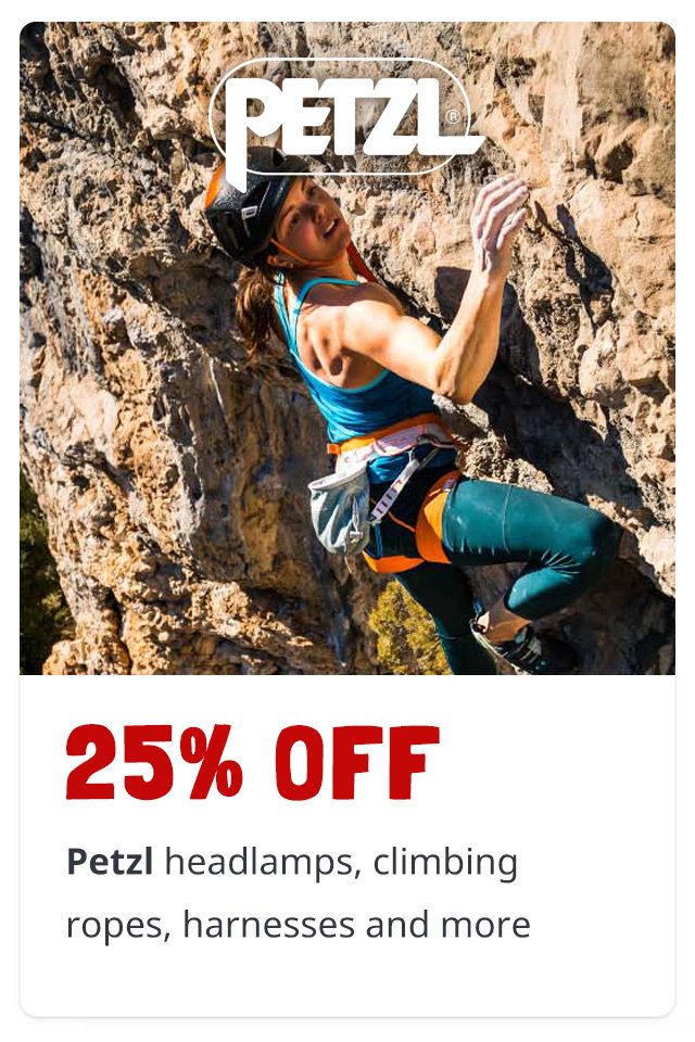 Save 25% on Petzl gear