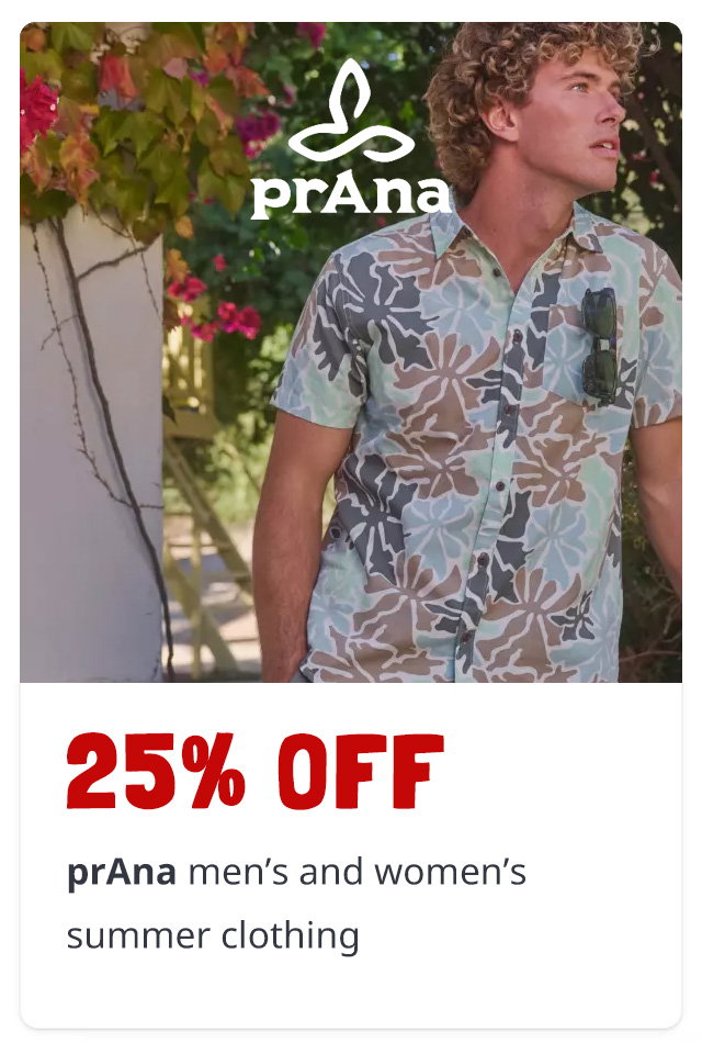 Save 25% on Prana