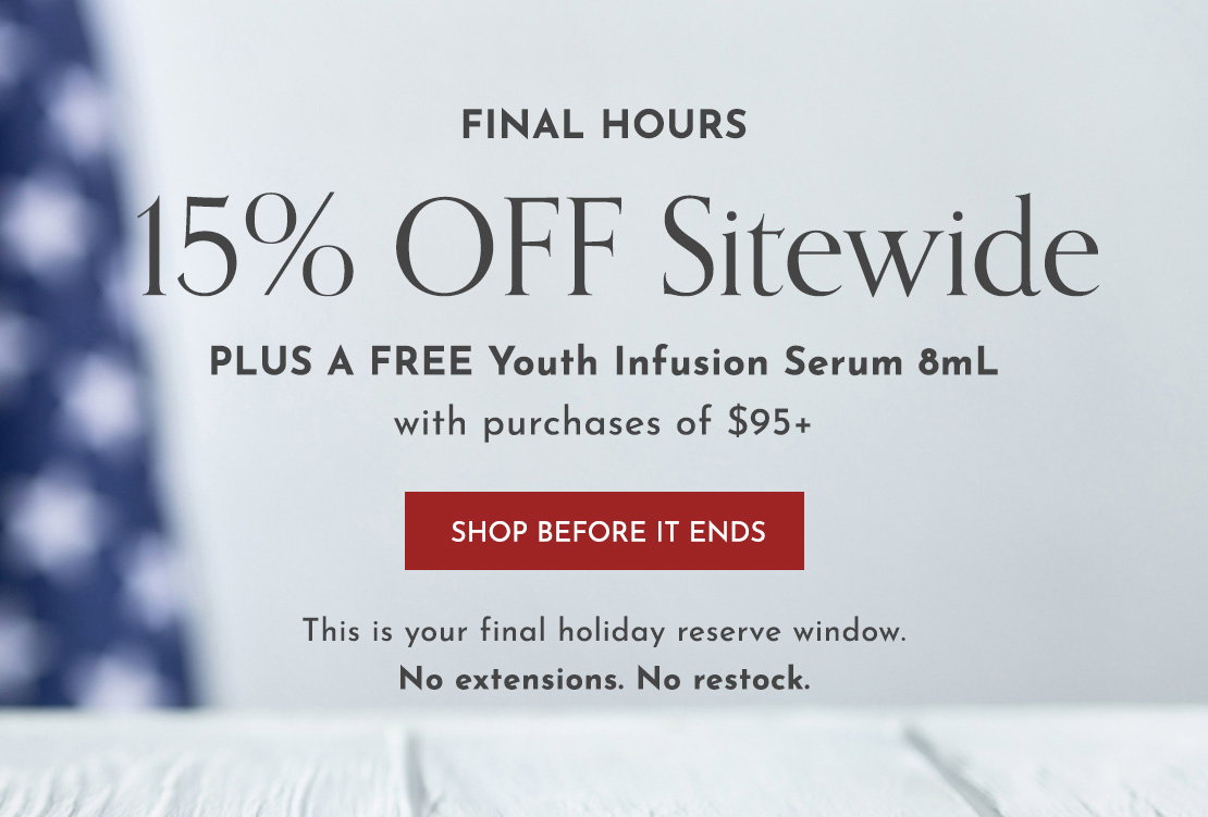 FINAL HOURS 15% OFF Sitewide