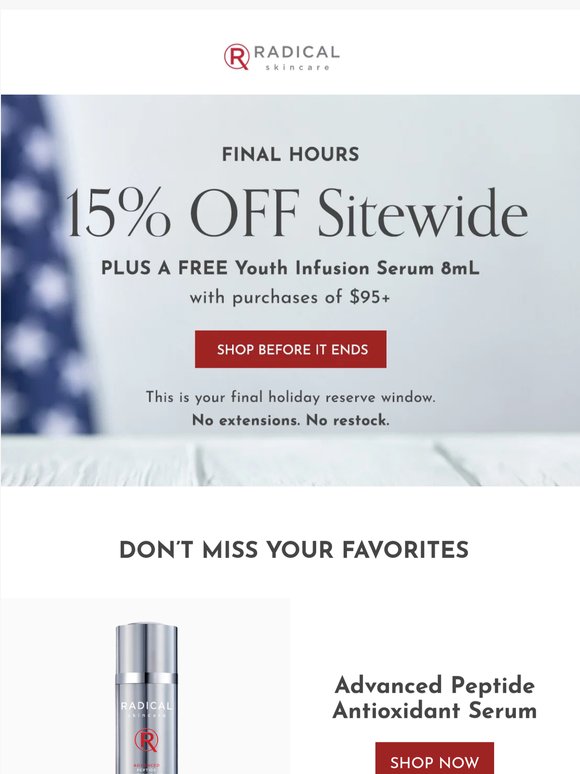 ENDS SOON: 15% OFF Memorial Weekend Sale