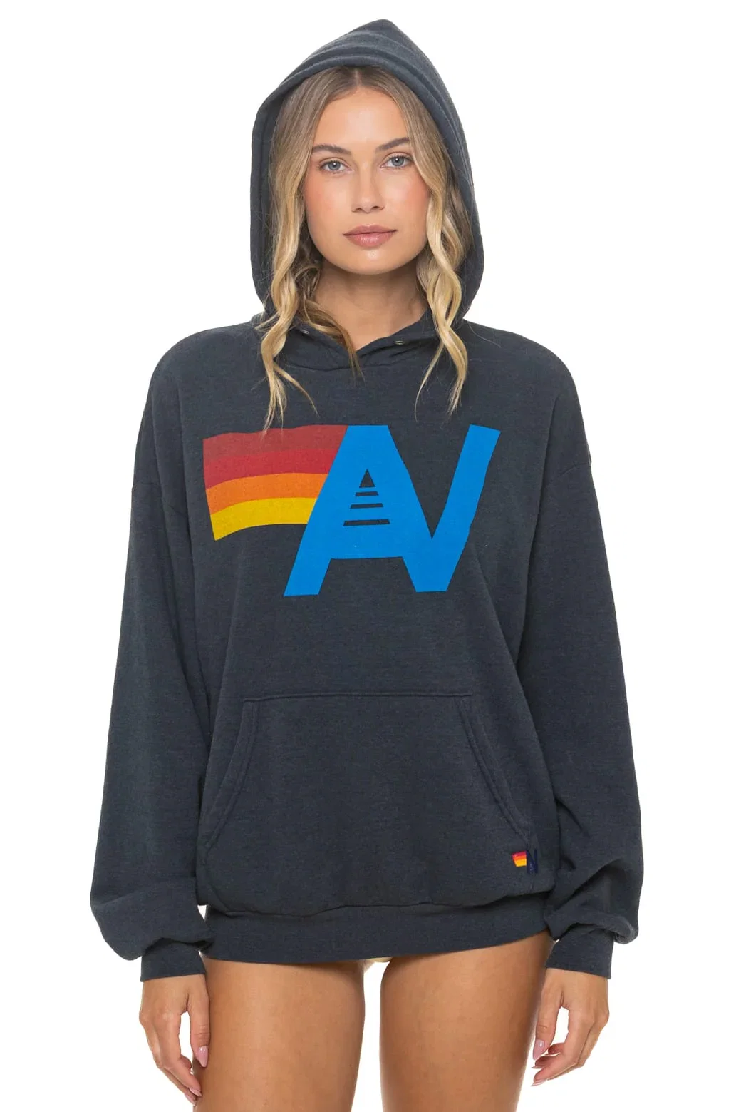 Image of LOGO PULLOVER RELAXED HOODIE - CHARCOAL