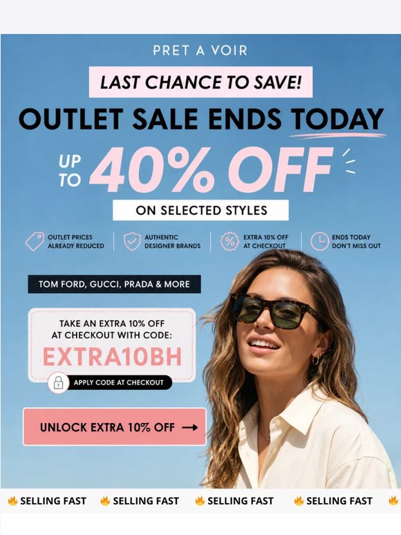 FINAL HOURS: Extra 10% Off Ends Today ⏰