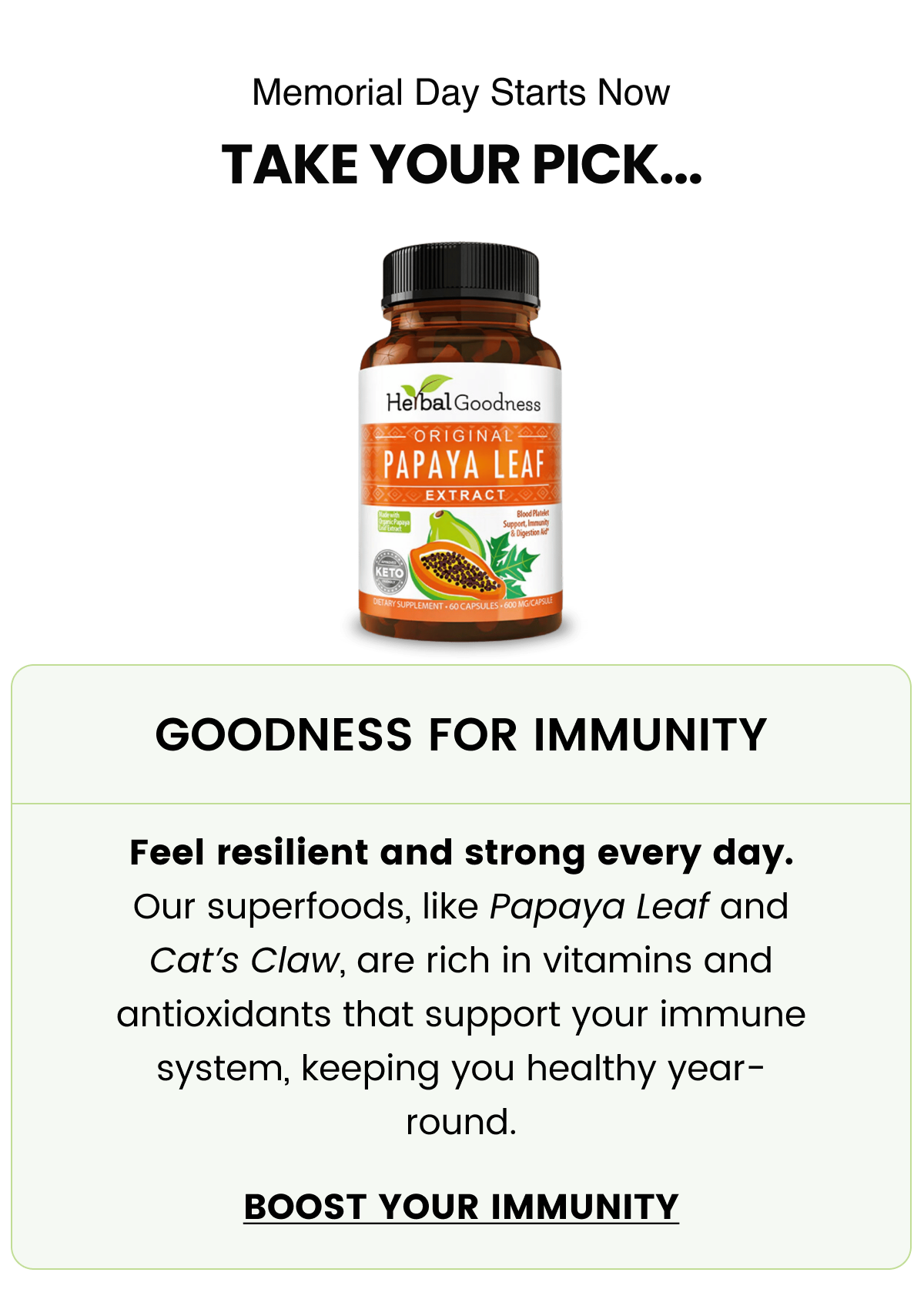 Goodness for immunity 