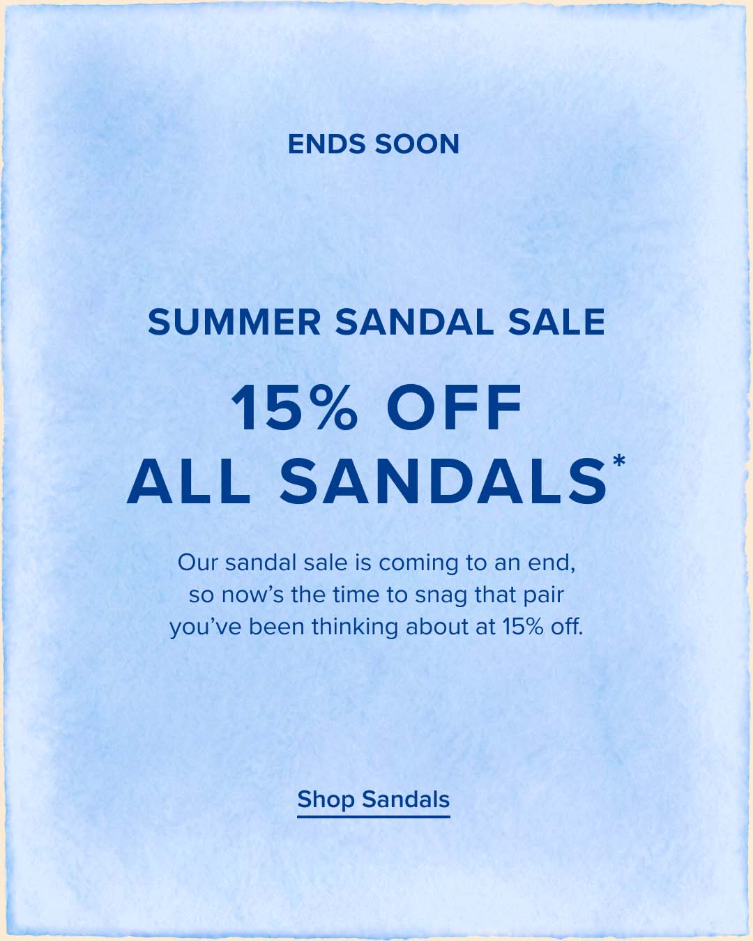 15% Off All Sandals