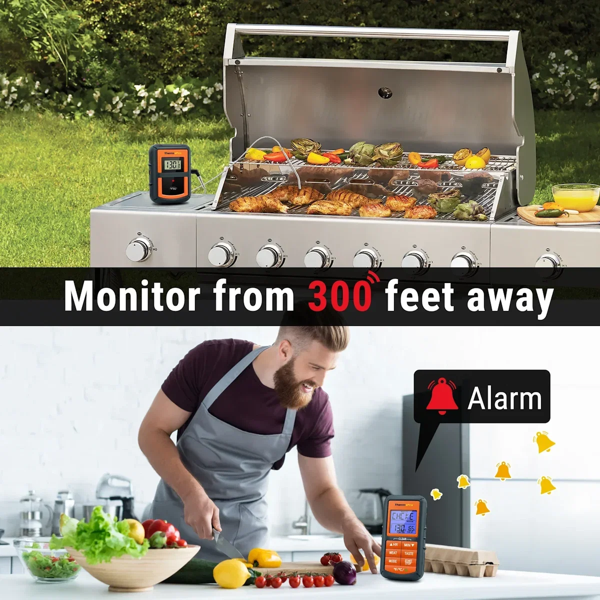 TempPro TP07SW 300-ft ﻿Wireless 1-Probe Meat Thermometer
