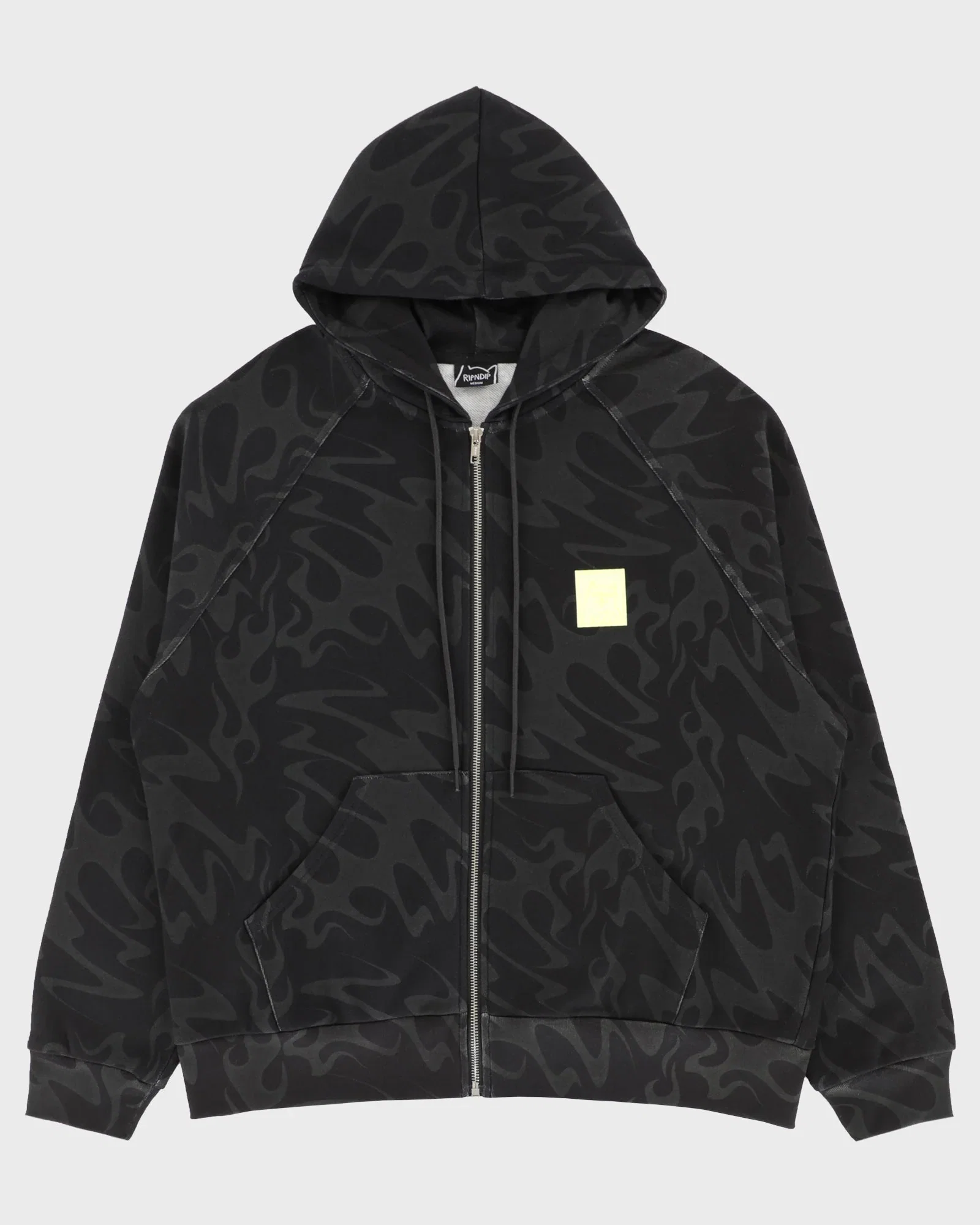 Image of LAKAI X RIPNDIP Flame Zipper Hoodie - Dark Grey