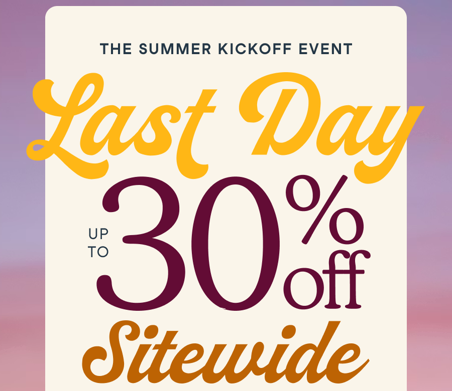 Up to 30% off sitewide