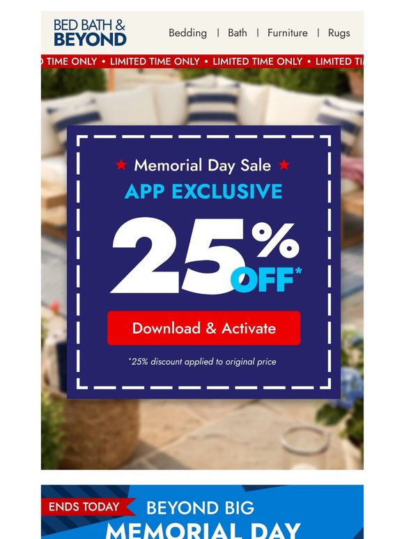 Last call for 25% off* in the app
