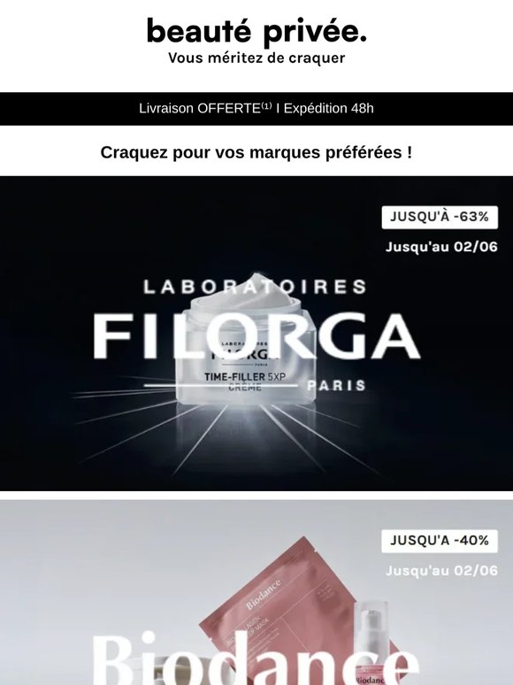 Filorga, Biodance, Bellapierre,  Capillaires Profesionnels, Best of anti-âge : découvrez les ventes beauté ✨