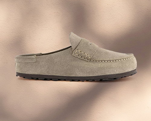 BIRKENSTOCK Naples Wrapped Clogs  Suede Taupe