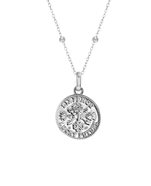 Lucky Sixpence Coin Necklace (Silver)