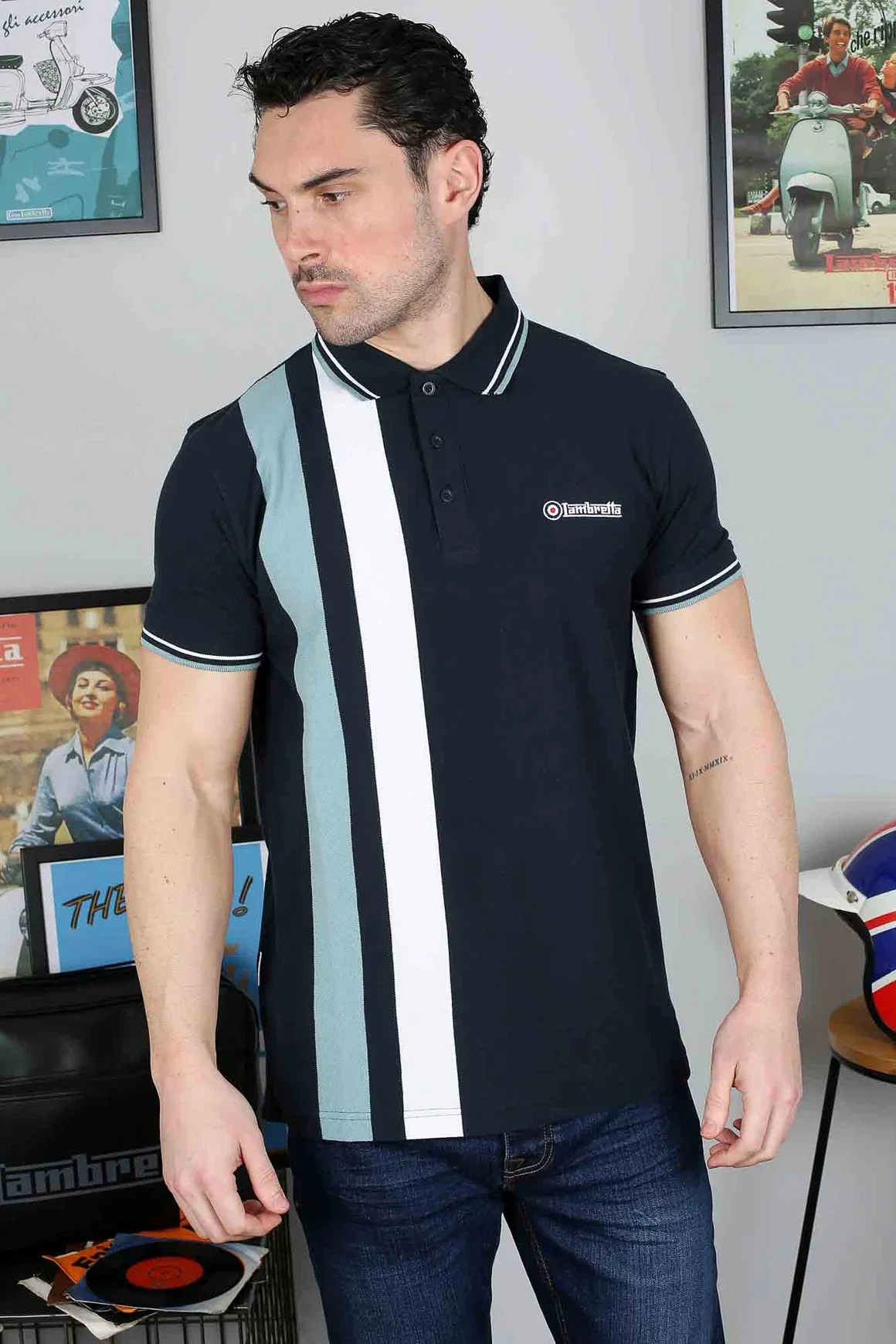 Vertical Stripe Polo