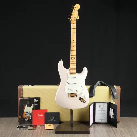 Fender Custom Shop 1957 Vintage Custom Stratocaster w/ Case, Accessories, & Case Candy - Aged White Blonde - Plek'd