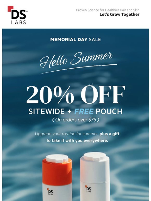 Memorial Day: 20% Off + Free Travel Pouch