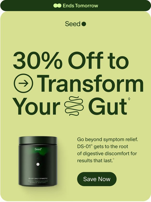 Ends tomorrow: 30% off DS-01®.