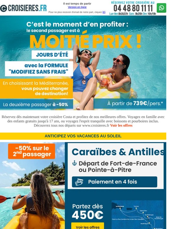 🚨 [Costa] A SAISIR: vos vacances jusqu'à -50%