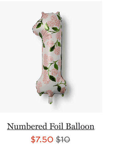 Numbered Foil Balloon - $7.50