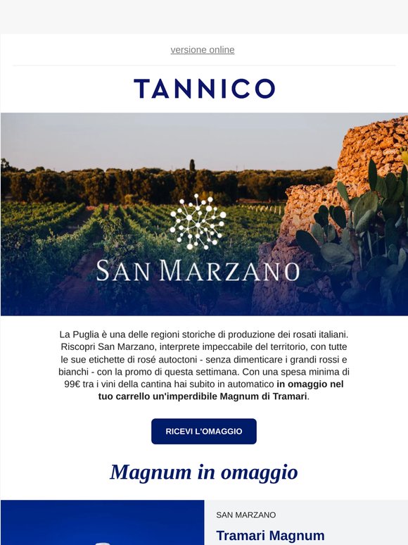 Magnum di Tramari Rosé in omaggio con San Marzano 🌊