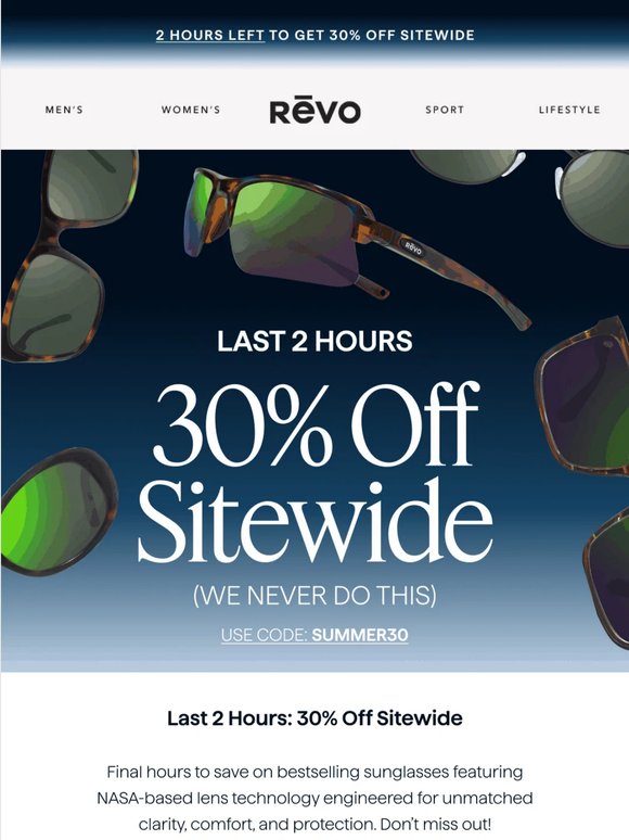 2 Hours Left: 30% Off Sitewide ⌛