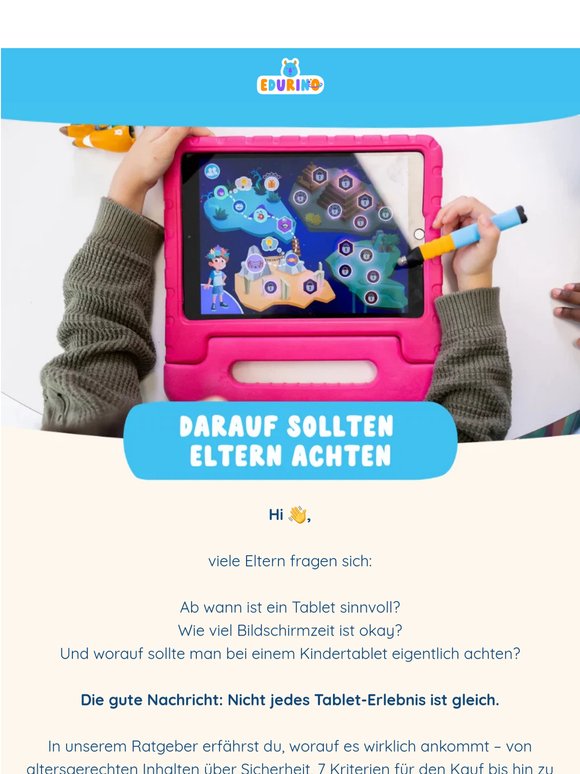 Kindertablet: 7 wichtige Kriterien