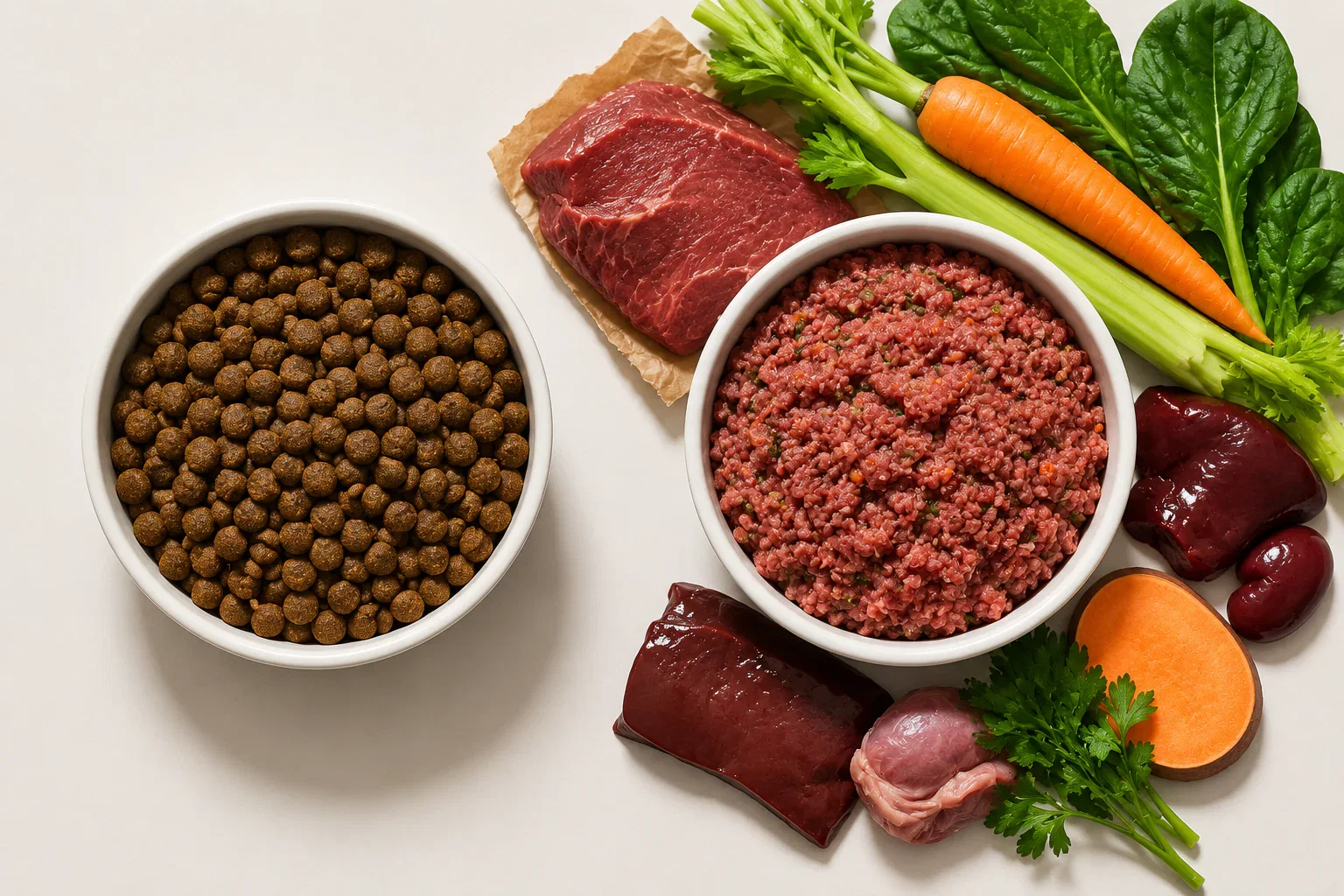 Kibble vs Darwin's meal comparison