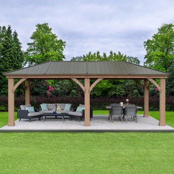 Yardistry 12' x 24' Do-It-Yourself Gazebo with Aluminum Roof