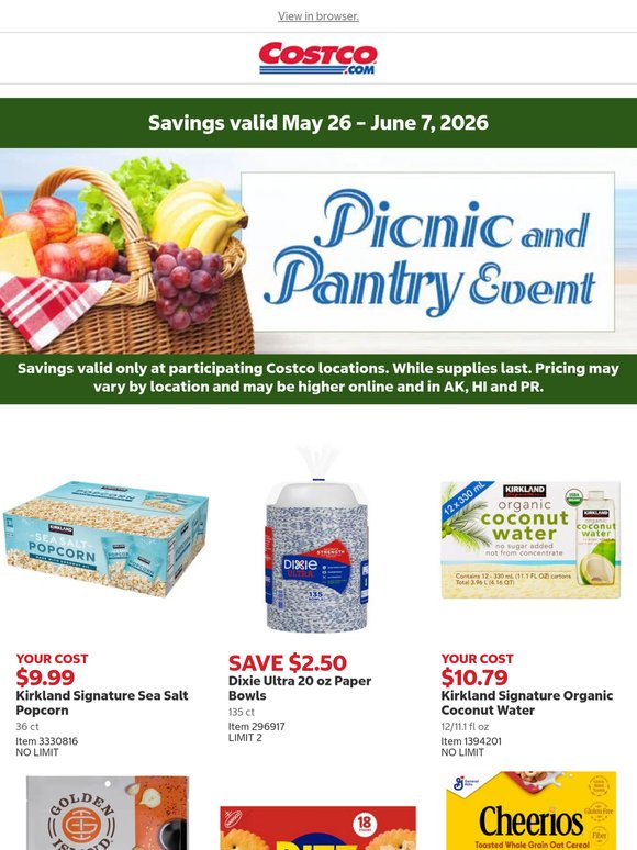 Fill the Pantry, Pack the Picnic – with Costco!