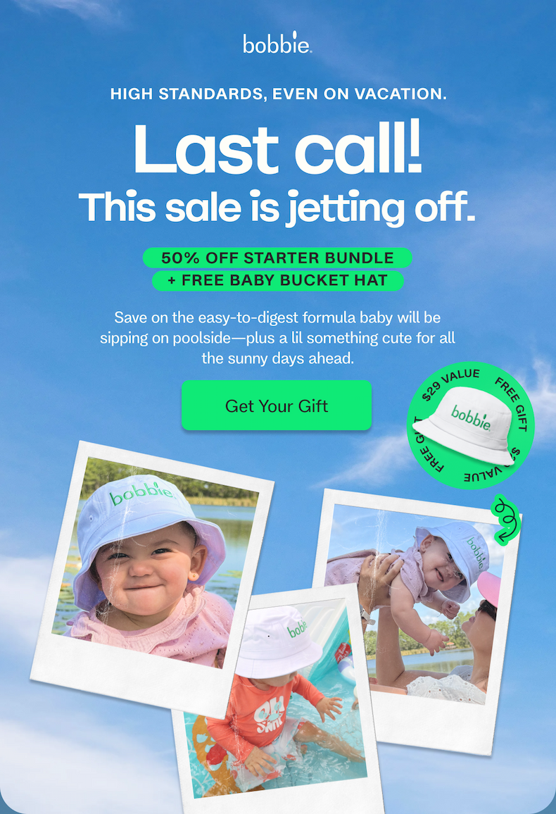 Last call! This sale is jetting off.