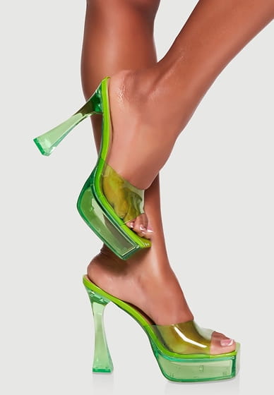 Shop Square Open Toe Spool Heel Mules