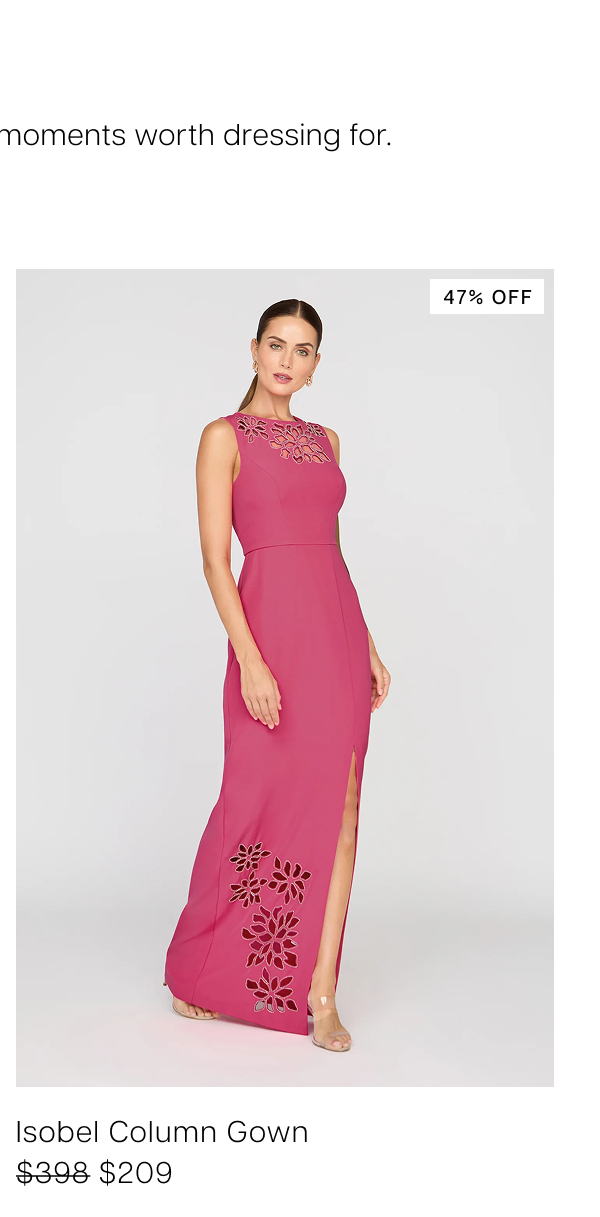 Isobel Column Gown | was $209, now $398 (47% off)