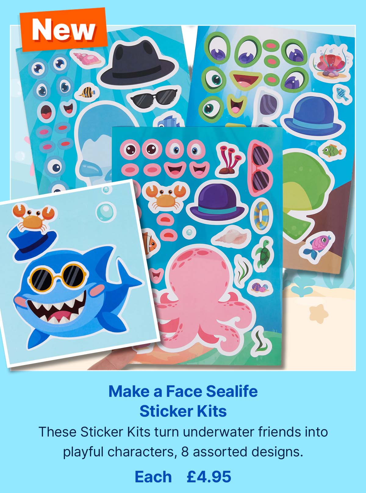 Make a Face Sealife Sticker Kits