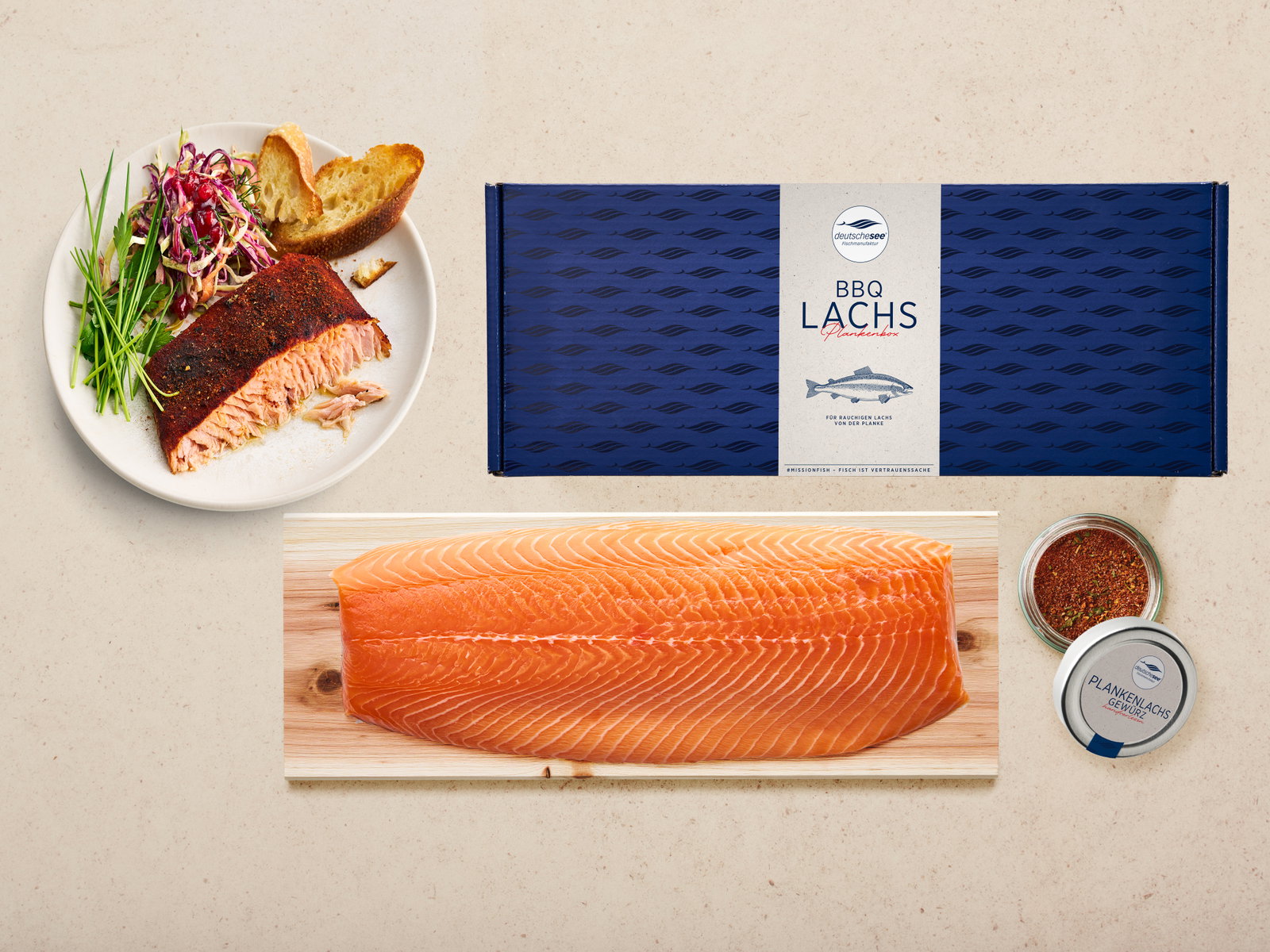 BBQ-Box »Plankenlachs« mit Karton