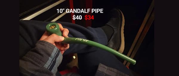 MAV Glass 10" Wizard-Inspired Gandalf Pipe with Carb Hole & Vibrant Color