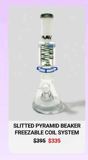 MAV Glass White And Transparent Black Slitted Pyramid Beaker Freezable Coil System