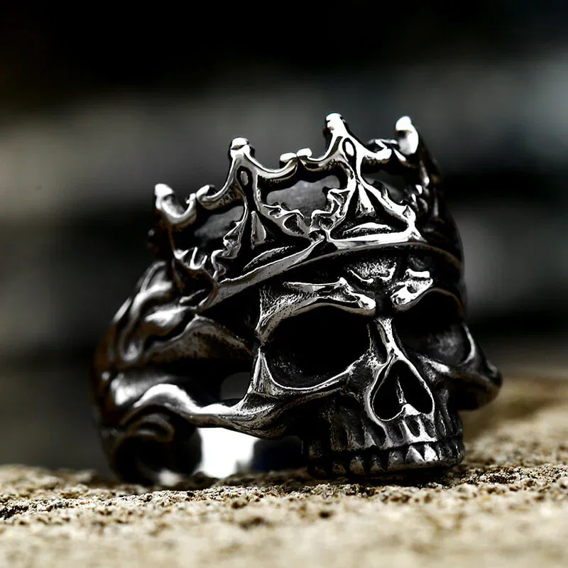 Image of Skeleton King Crown Stainless Steel Skull Ring