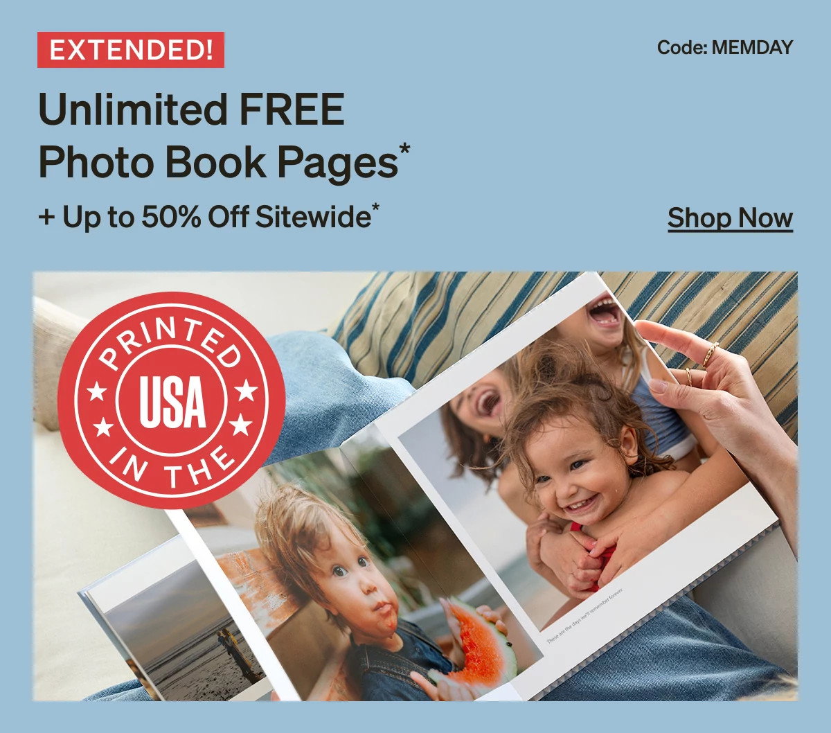 EXTENDED: Unlimited Free Photo Book Pages + Up to 50% off Sitewide