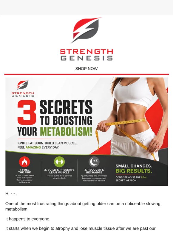 3 Secrets to Boosting Your Metabolism!