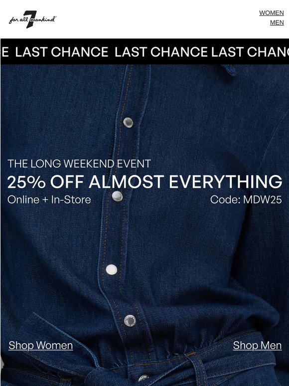 25% Off Ends Tonight