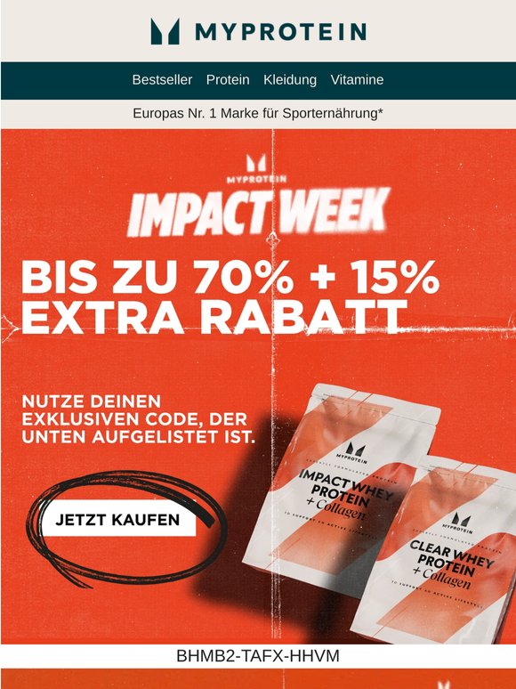 Exklusiv: Bis zu 70% +15% im Impact Week Sale 🌈