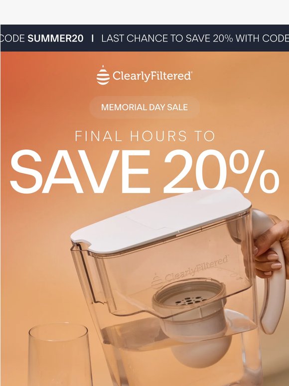 FINAL HOURS: 20% OFF