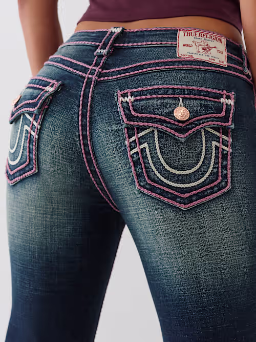 SHOP BECCA MID RISE ROPE STITCH BOOTCUT JEAN