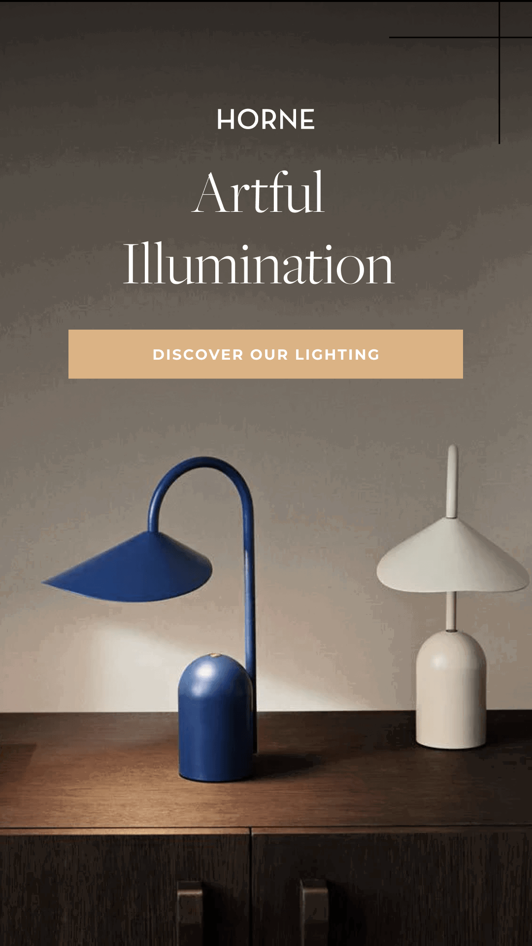 Modern pendants, wall lights, task lamps, floor lamps, and sculptural statement fixtures designed to shape atmosphere as much as visibility.
