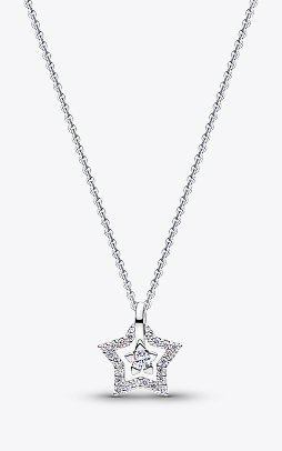 Pandora Talisman Sterling Silver Lab-Grown Diamond Star Pendant Necklace