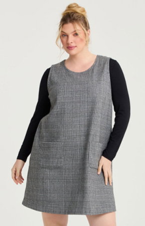 Sleeveless Check Shift Dress in Check